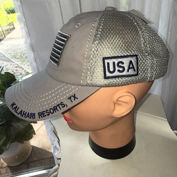 Gray USA US American Flag United States America Baseball Hat Cap Kalahari NWT - Picture 1 of 7